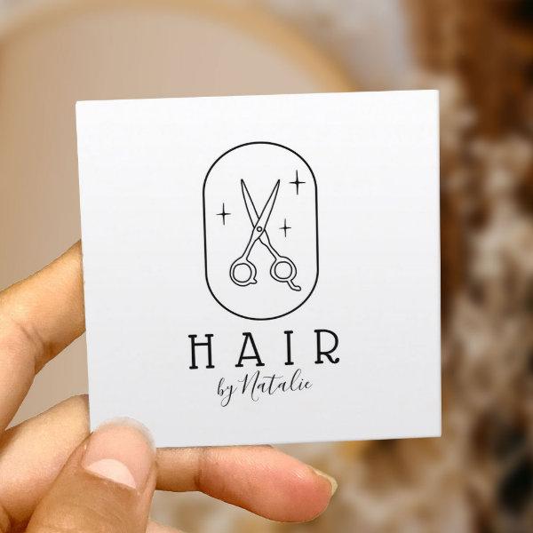 Hair Stylist Minimalist Scissor Logo Beauty Salon Square