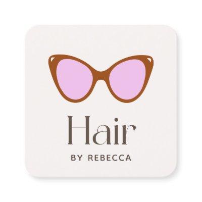 Hair Stylist Pink Retro Sunglasses Square  Square  Square