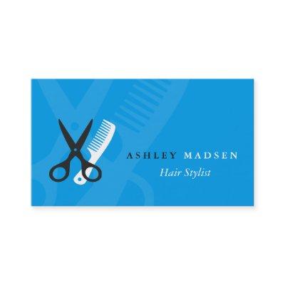 Hair Stylist - Plain Blue Scissor Comb Logo