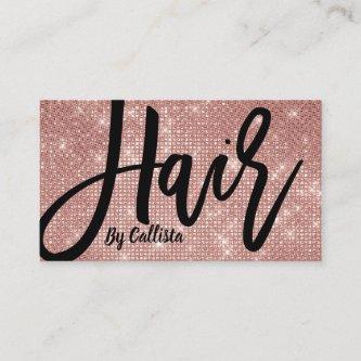 Hair Stylist Rose Gold Glitter Modern Typography