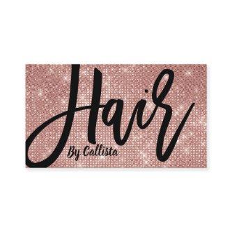 Hair Stylist Rose Gold Glitter Modern Typography