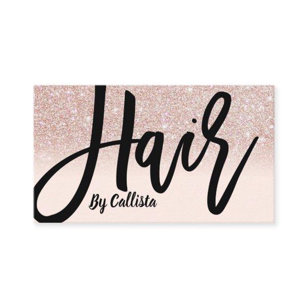 Hair Stylist Rose Gold Glitter Pink Typography