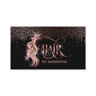 Hair stylist rose gold typography hair extension b