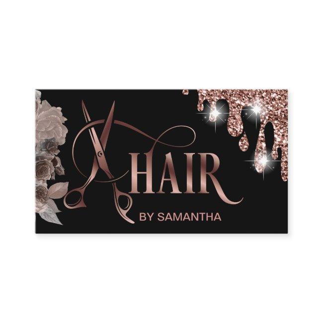 Hair stylist rose gold typography hair scissors b