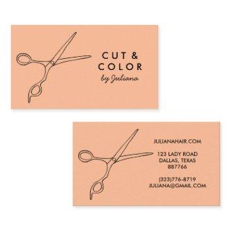 Hair Stylist Salon Chic Scissors Line Art Minimal