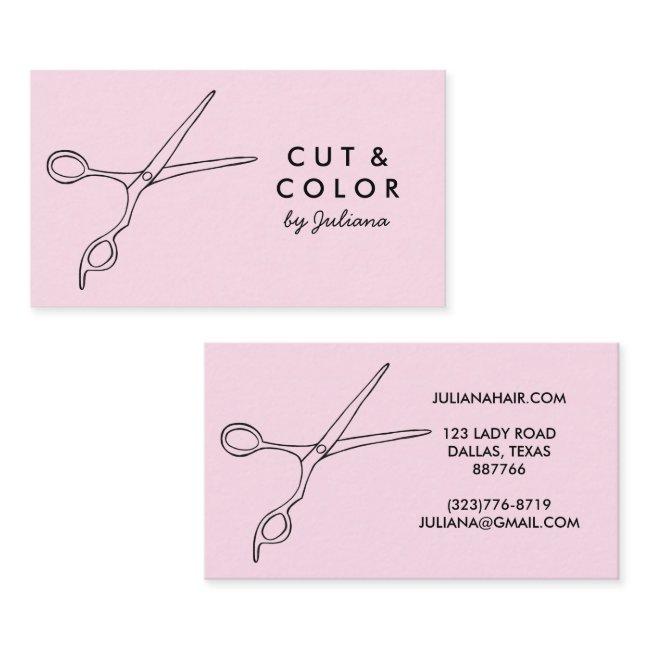 Hair Stylist Salon Chic Scissors Line Art Minimal