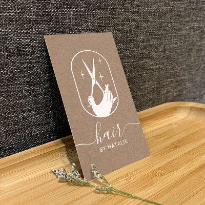 Hair Stylist Scissor Hand Logo Rustic Hairdresser