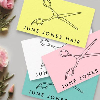 Hair Stylist Scissors Chic Line Drawing CUSTOM Bus