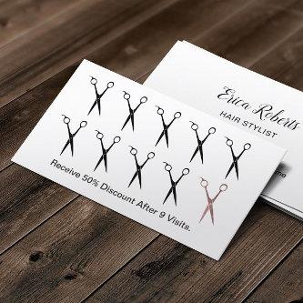 Hair Stylist Scissors Simple Plain Loyalty Punch