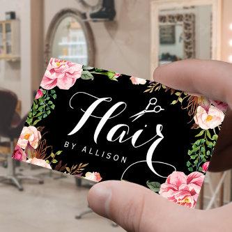 Hair Stylist Script and Pink Floral Wrapping