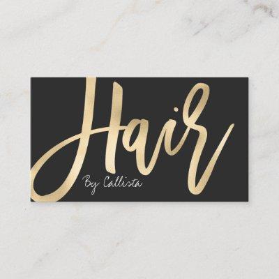 Hair Stylist Simple Chic Gold Modern Typography