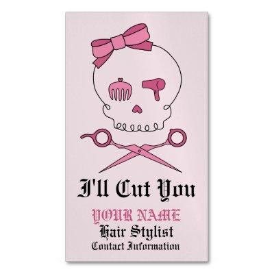 Hair Stylist Skull & Scissor Crossbones - Pink 6  Magnet