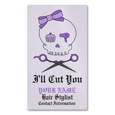 Hair Stylist Skull & Scissor Crossbones - Purple 6 Magnetic