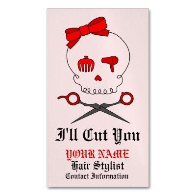 Hair Stylist Skull & Scissor Crossbones - Red 6 Magnetic