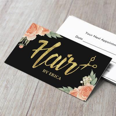 Hair Stylist Vintage Floral Salon Appointment