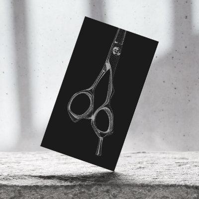 Hair Stylist Vintage Scissor Elegant Black