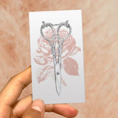 Hair Stylist Vintage Scissor & Rose Minimal