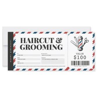 Haircut Barber Shop Gift Voucher Certificate
