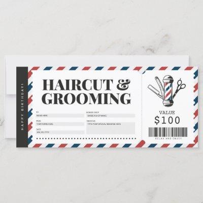 Haircut Barber Shop Gift Voucher Certificate