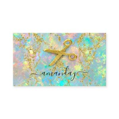 Hairdresser Stylist Gold Scissors Holograph Glitte