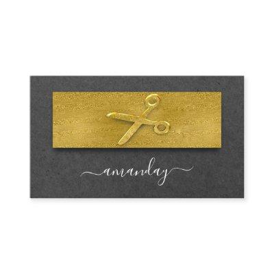 Hairdresser Stylist Scissors Minimal Gold Kraft