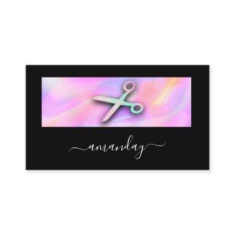 Hairdresser Stylist Scissors Pink Holograph New 3D