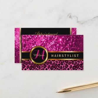 Hairstylist Hot Pink Gold Glitter Appointment