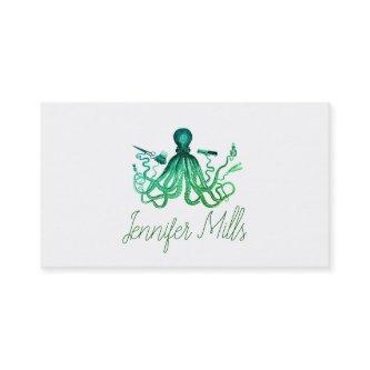 hairstylist octopus hair stylist punk vintage blue