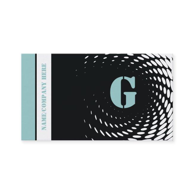 Halftone monogram black blue