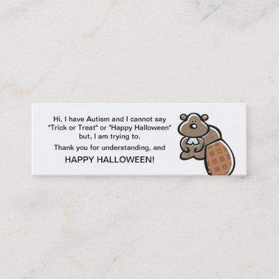 Halloween Autism Trick or Treat Cards