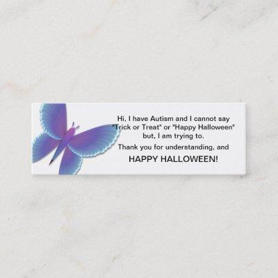 Halloween Autism Trick or Treat Cards Butterfly