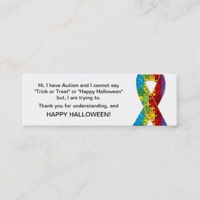 Halloween Autism Trick or Treat Cards Ribbon 2