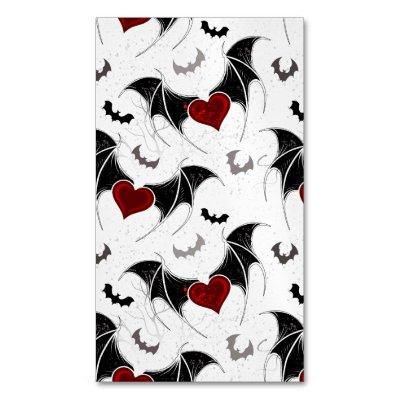 Halloween heart with black bat wings  magnet