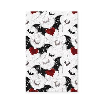 Halloween heart with black bat wings discount card
