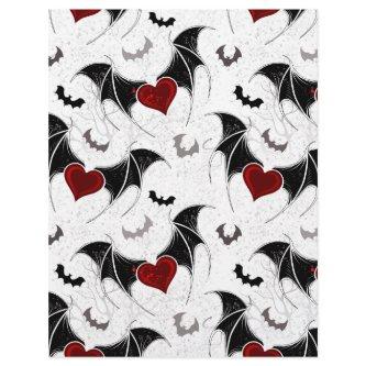 Halloween heart with black bat wings letterhead
