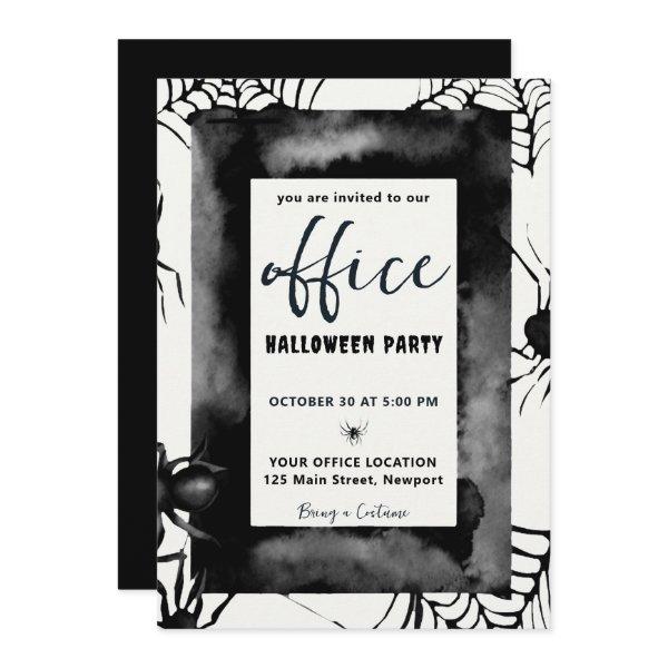 Halloween Office Party Business Corporate Spiders Invitation