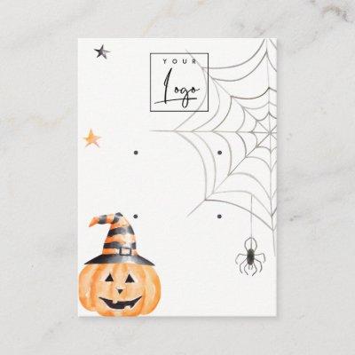 Halloween Pumpkin Spider Logo 2 Earring Display
