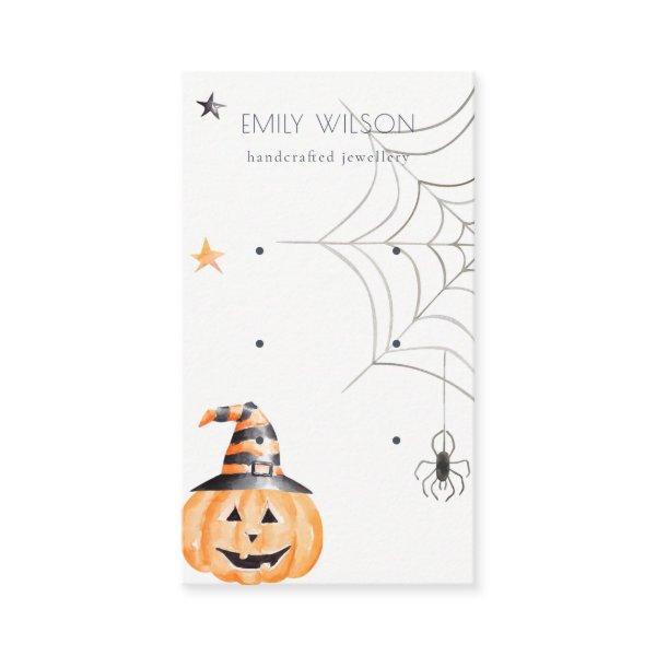 Halloween Pumpkin Spider Stud 3 Earring Display