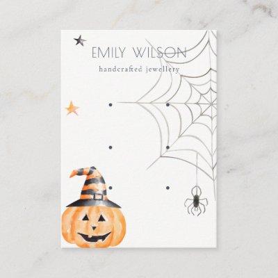 Halloween Pumpkin Spider Web 3 Earring Display