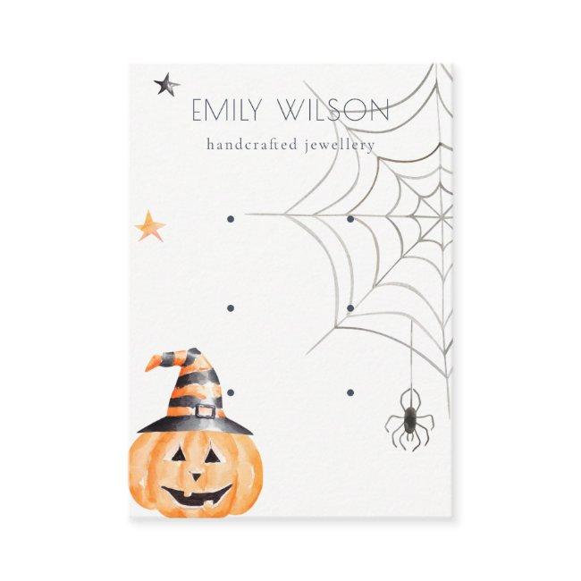 Halloween Pumpkin Spider Web 3 Earring Display