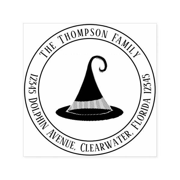 Halloween Simple Return Address Witch Hat Self-inking Stamp