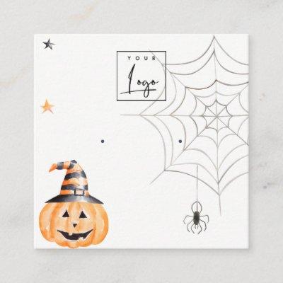 Halloween Spider Pumpkin Logo Stud Earring Display Square