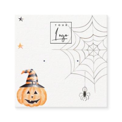 Halloween Spider Pumpkin Logo Stud Earring Display Square