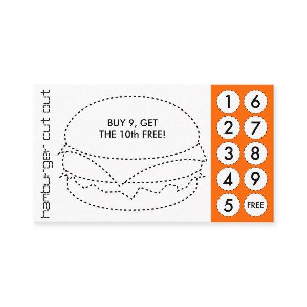 hamburger cut out punch cards