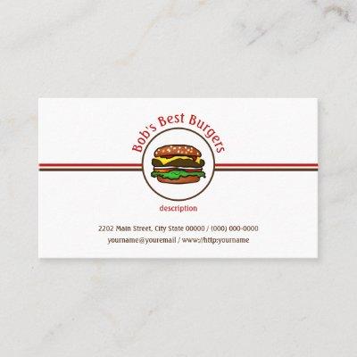 Hamburger Diner Fast Food Restaurant Business Logo