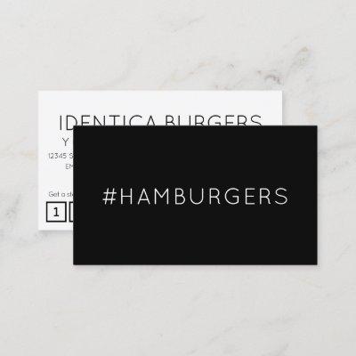 #HAMBURGERS hashtag loyalty punch card