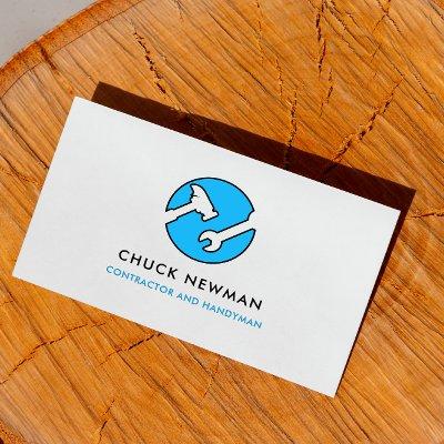 Hammer and Wrench Logo Handyman Carpenter Builder