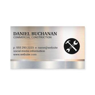 Hammer Wrench Logo | Metallic Background