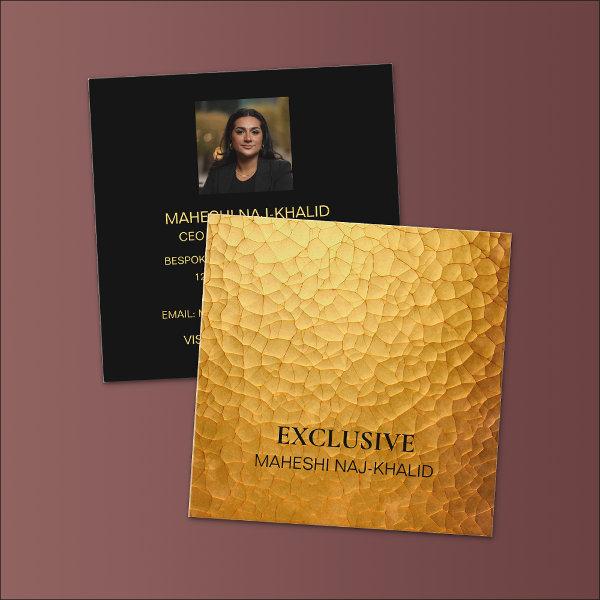 Hammered Gold Black Stylish Exclusive Photo Square