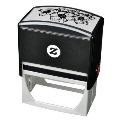 Hand drawn bloom self-inking stamp